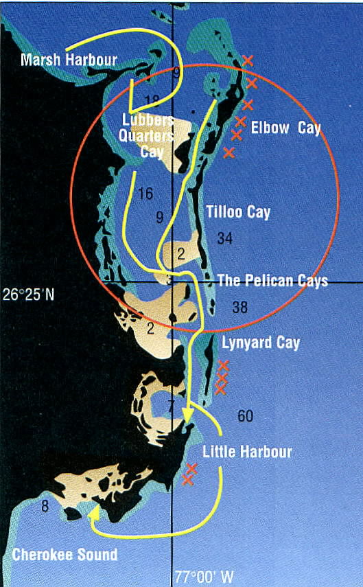 Chart: Marsh Harbour to Elbow Cay to Little Harbour